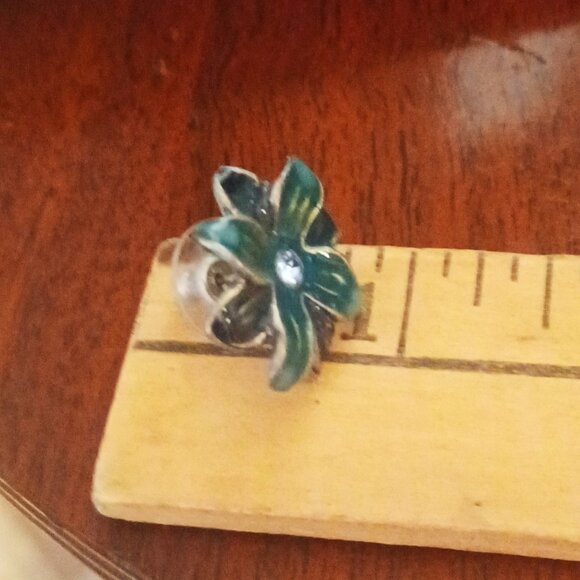 Vintage Blue Flower Necklace with Matching Earrings - Picture 6 of 6